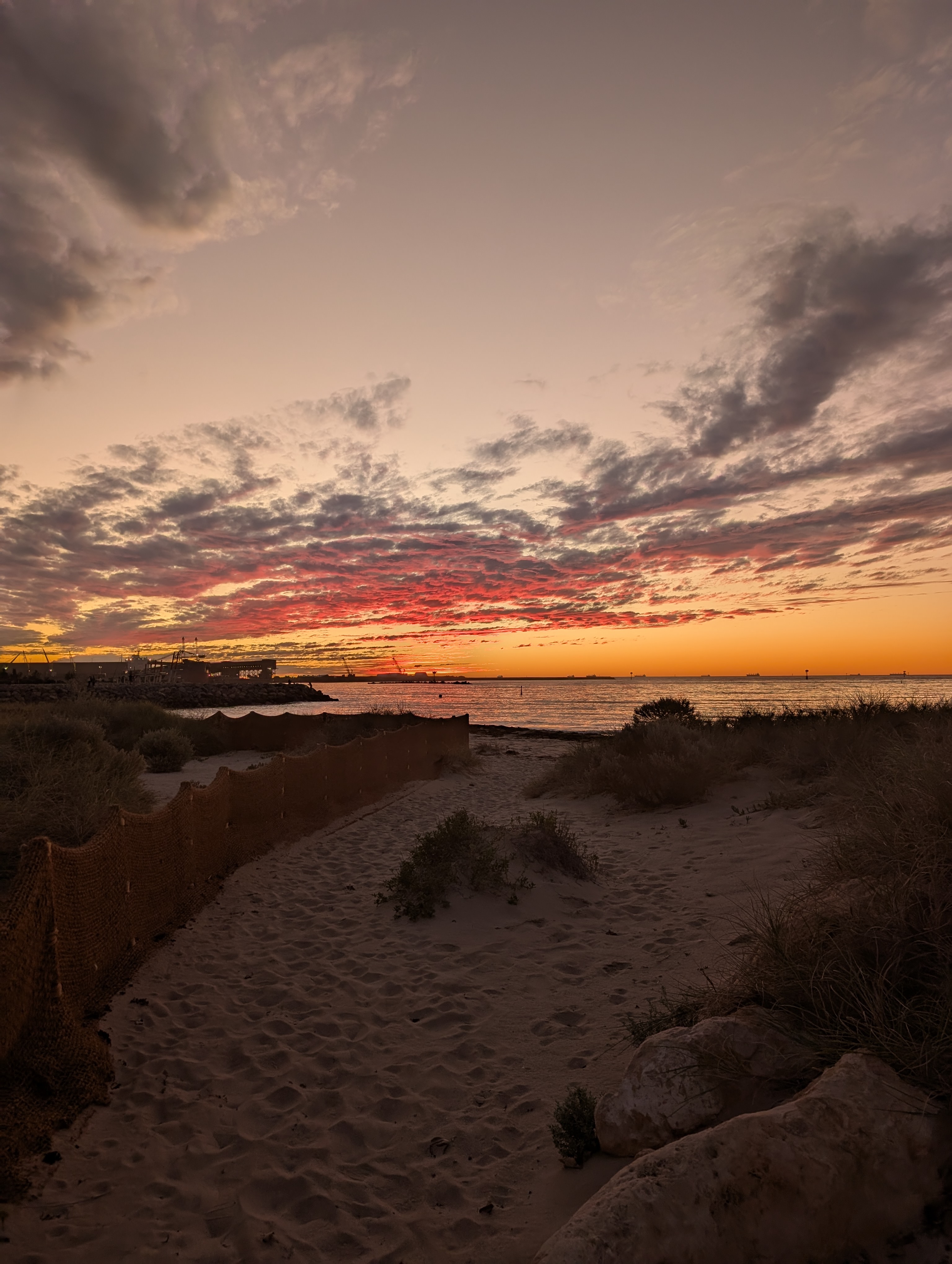 The sun setting in Geraldton, Western Australia.
